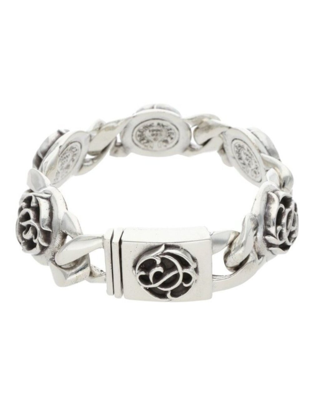 Chrome Hearts Flrl Link Flora Roulis Silver Bracelet
